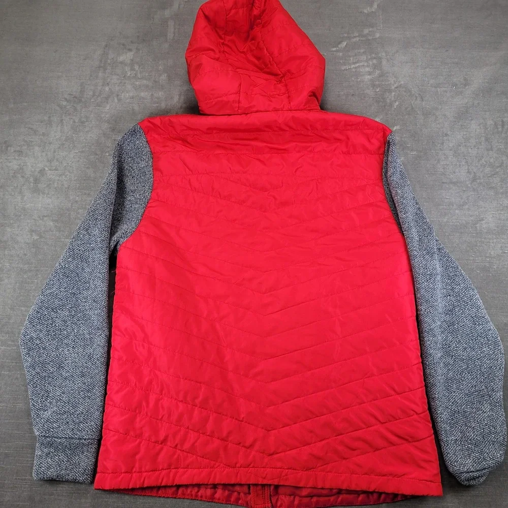 Colosseum‎ Ohio State Buckeyes Mens Large Red Gray Hybrid Puffer Hoodie Jacket